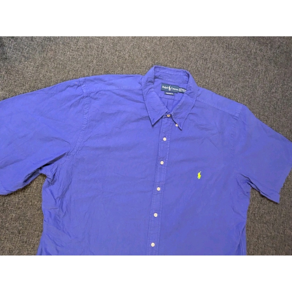 Ralph Lauren Men's Linen Button Down Shirt 3XLT Big & Tall Neon Pony Logo Tee